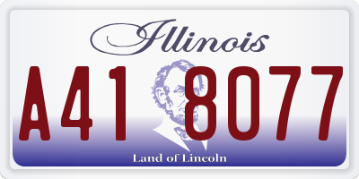 IL license plate A418077
