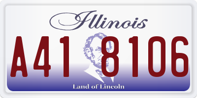 IL license plate A418106