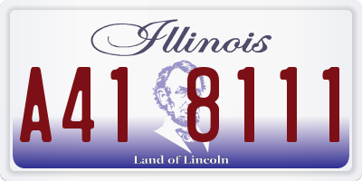 IL license plate A418111