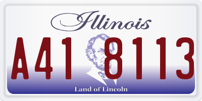 IL license plate A418113