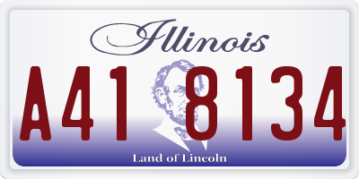 IL license plate A418134