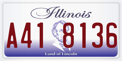 IL license plate A418136