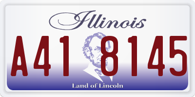 IL license plate A418145