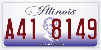 IL license plate A418149