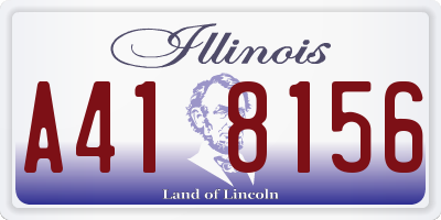 IL license plate A418156