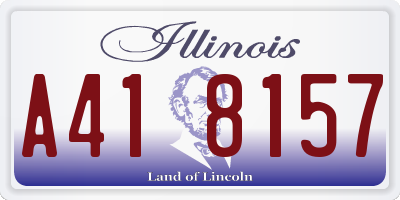 IL license plate A418157