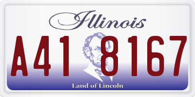 IL license plate A418167