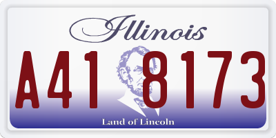 IL license plate A418173