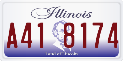 IL license plate A418174