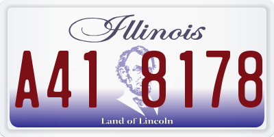 IL license plate A418178