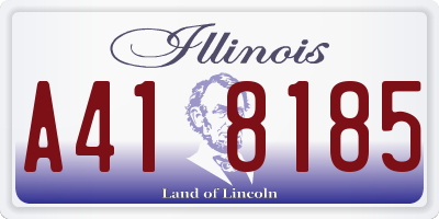 IL license plate A418185