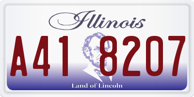 IL license plate A418207
