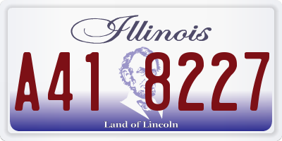 IL license plate A418227
