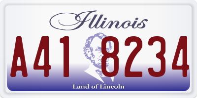 IL license plate A418234