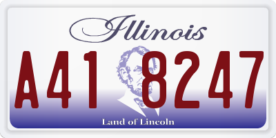 IL license plate A418247