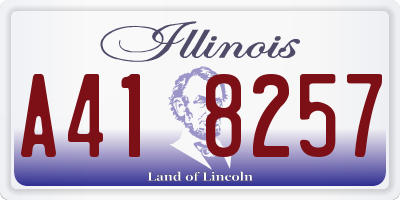 IL license plate A418257