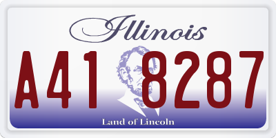 IL license plate A418287