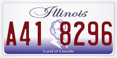 IL license plate A418296