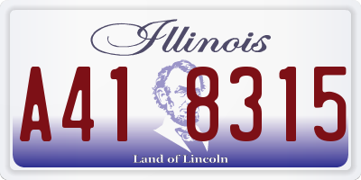 IL license plate A418315