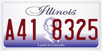 IL license plate A418325