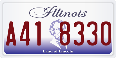 IL license plate A418330