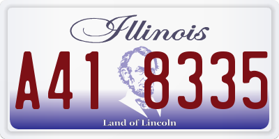 IL license plate A418335