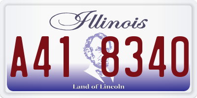 IL license plate A418340