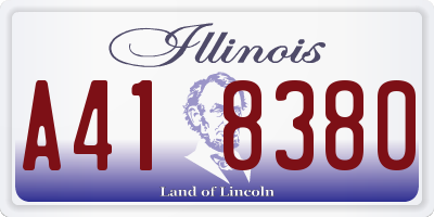 IL license plate A418380