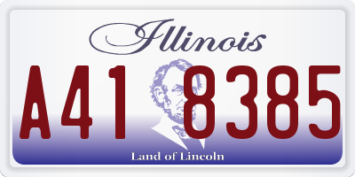IL license plate A418385