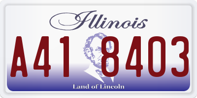 IL license plate A418403
