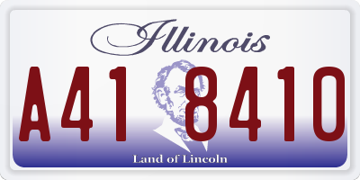 IL license plate A418410