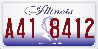 IL license plate A418412