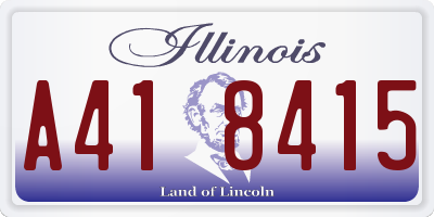 IL license plate A418415
