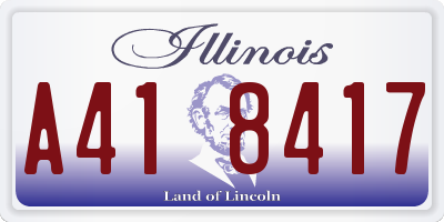 IL license plate A418417