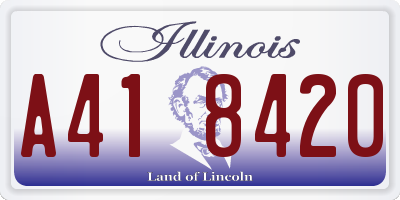 IL license plate A418420