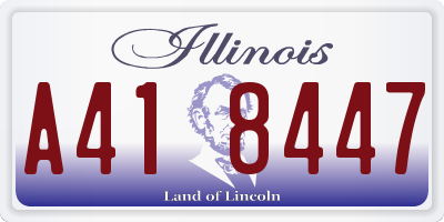 IL license plate A418447