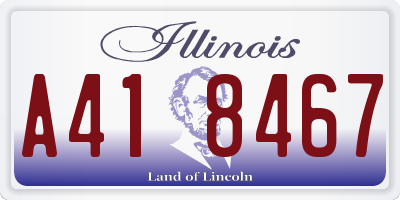 IL license plate A418467
