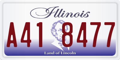IL license plate A418477