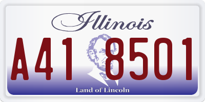 IL license plate A418501