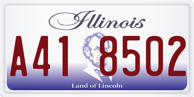 IL license plate A418502