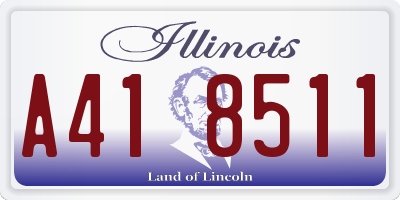 IL license plate A418511