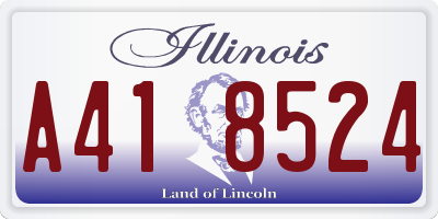 IL license plate A418524