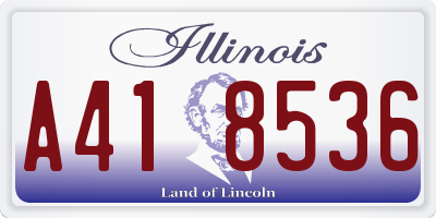 IL license plate A418536