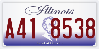 IL license plate A418538