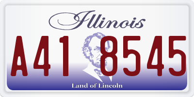 IL license plate A418545