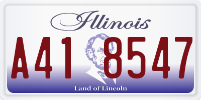 IL license plate A418547