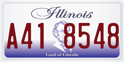 IL license plate A418548