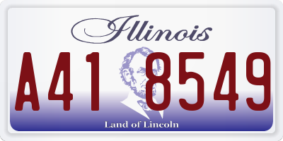 IL license plate A418549