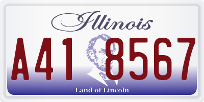 IL license plate A418567