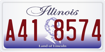 IL license plate A418574